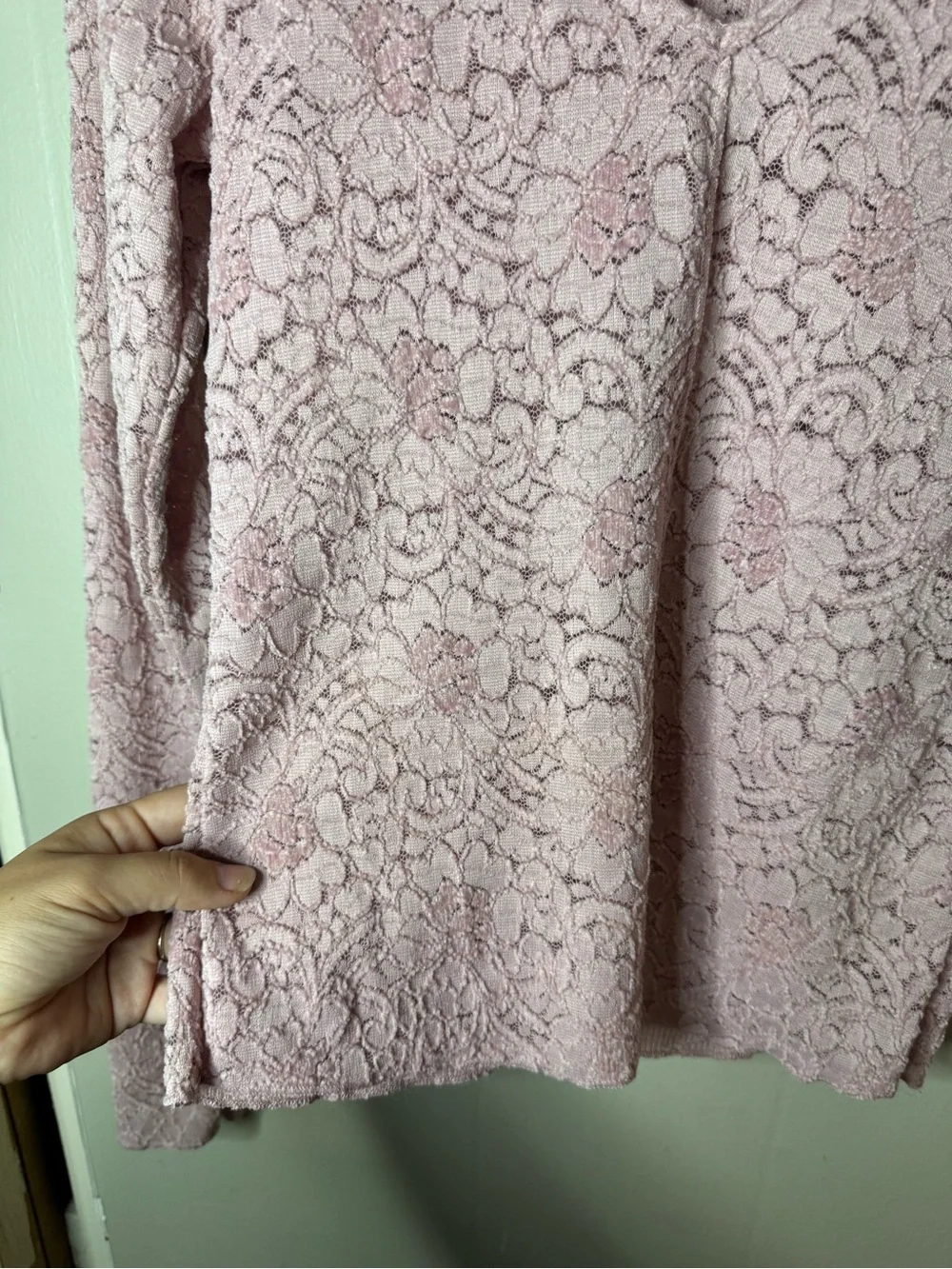 Free People Cloud Ride Notch Neck Long-Sleeve Top Fairy Coquette Size XL